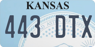 KS license plate 443DTX