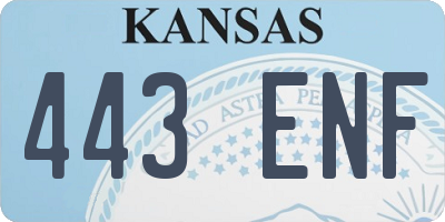 KS license plate 443ENF