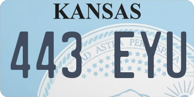 KS license plate 443EYU