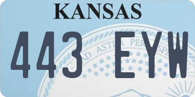 KS license plate 443EYW