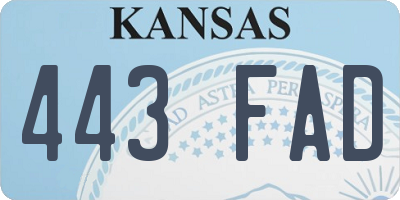 KS license plate 443FAD