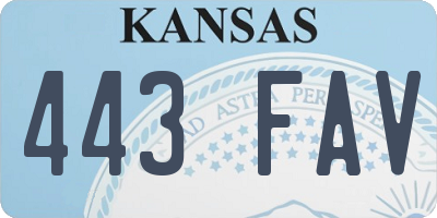KS license plate 443FAV