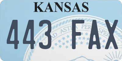 KS license plate 443FAX
