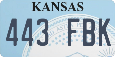KS license plate 443FBK