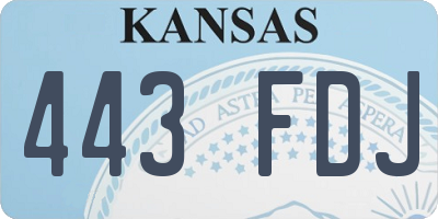 KS license plate 443FDJ