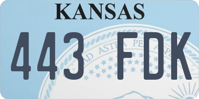 KS license plate 443FDK