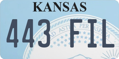 KS license plate 443FIL