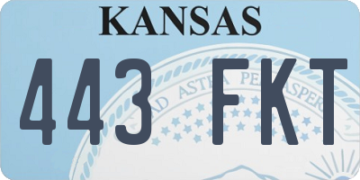 KS license plate 443FKT