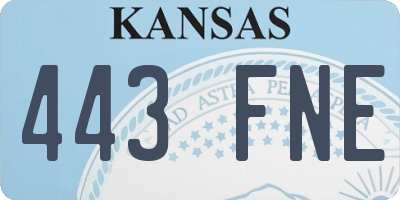 KS license plate 443FNE