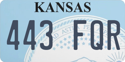 KS license plate 443FQR