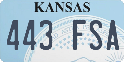 KS license plate 443FSA
