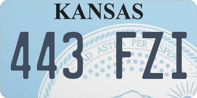 KS license plate 443FZI
