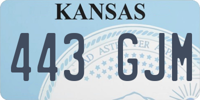 KS license plate 443GJM
