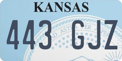 KS license plate 443GJZ