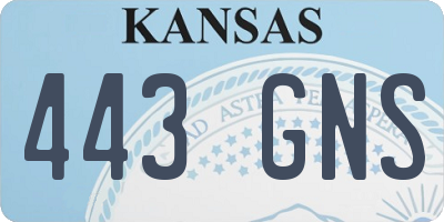 KS license plate 443GNS