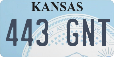 KS license plate 443GNT