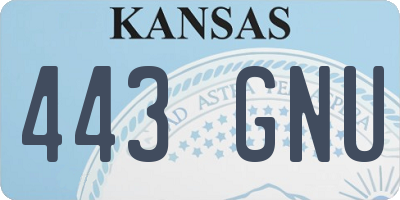 KS license plate 443GNU