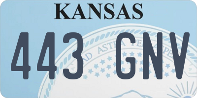 KS license plate 443GNV