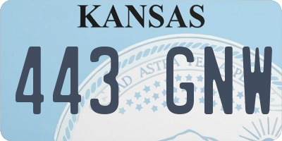KS license plate 443GNW