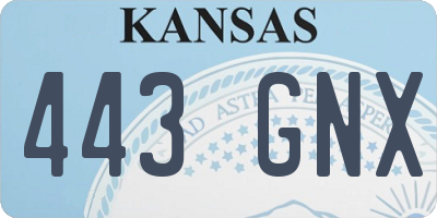 KS license plate 443GNX