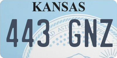 KS license plate 443GNZ