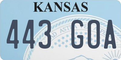 KS license plate 443GOA