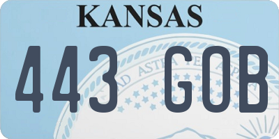 KS license plate 443GOB