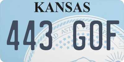 KS license plate 443GOF