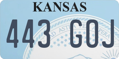 KS license plate 443GOJ
