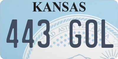 KS license plate 443GOL