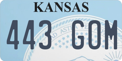 KS license plate 443GOM