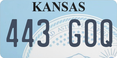 KS license plate 443GOQ