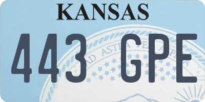 KS license plate 443GPE