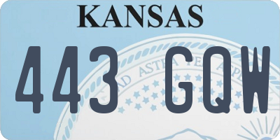 KS license plate 443GQW