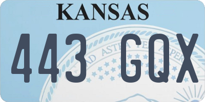 KS license plate 443GQX