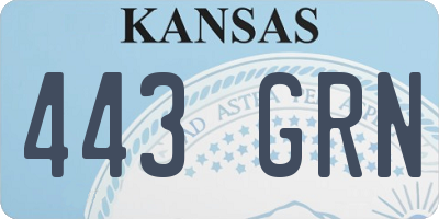 KS license plate 443GRN