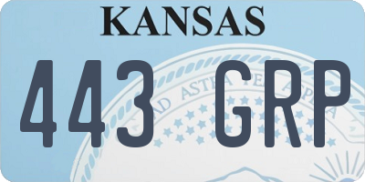 KS license plate 443GRP