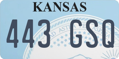 KS license plate 443GSQ