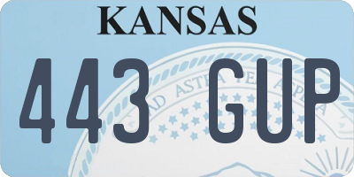 KS license plate 443GUP