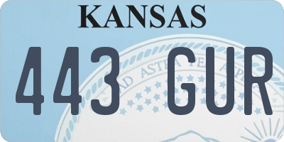 KS license plate 443GUR