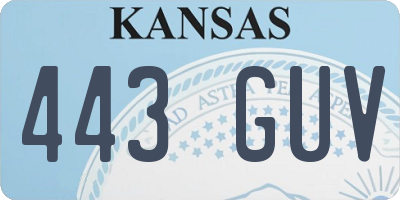 KS license plate 443GUV