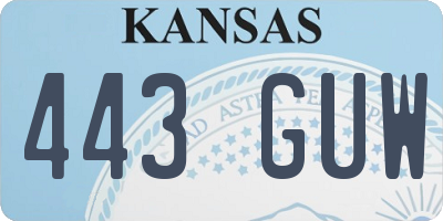 KS license plate 443GUW