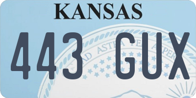 KS license plate 443GUX
