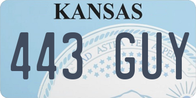 KS license plate 443GUY