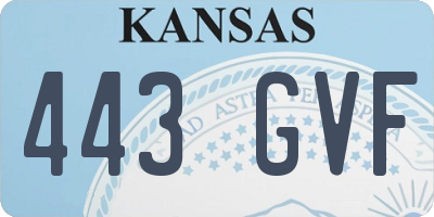 KS license plate 443GVF