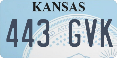 KS license plate 443GVK