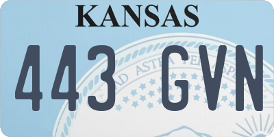 KS license plate 443GVN