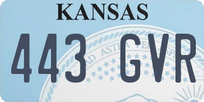 KS license plate 443GVR