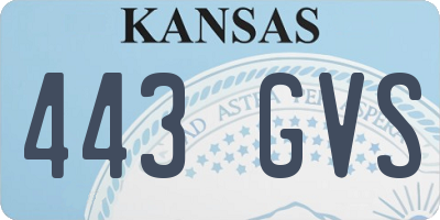 KS license plate 443GVS