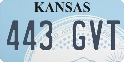 KS license plate 443GVT